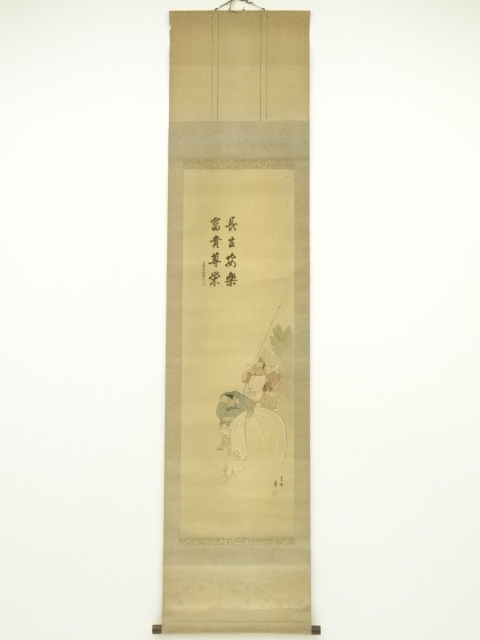 JAPANESE HANGING SCROLL / HAND PAINTED / DAIKOKU